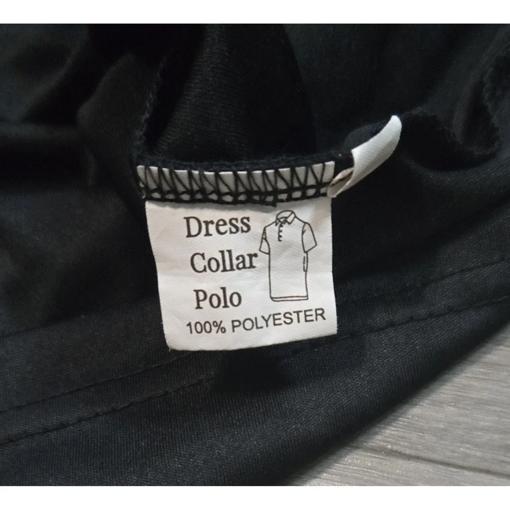Collars and Co Dress Collar Polo Men 2XL Black Short Sleeve Shirt Performance